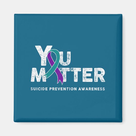 You Suicide Prevention Month Gift Teal Purple Ribb マグネット (正面)