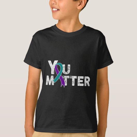 You Suicide Prevention Month Teal Purple Ribbon Gi Tシャツ (正面)