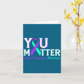 You Suicide Prevention Teal & Purple Awareness カード (黄色い花)