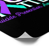 You Suicide Prevention Teal & Purple Awareness ポスター (角)