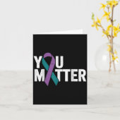 You - Suicide Prevention Teal Purple Awareness Rib カード (黄色い花)