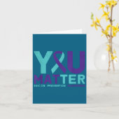 You - Suicide Prevention Teal Purple Awareness Rib カード (黄色い花)