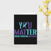 You - Suicide Prevention Teal Purple Awareness Rib カード (黄色い花)