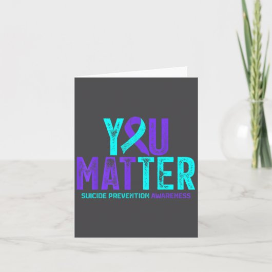 You - Suicide Prevention Teal Purple Awareness Rib カード (正面)