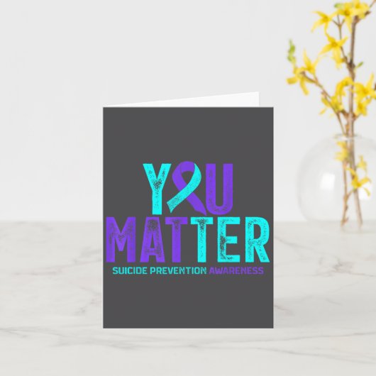 You - Suicide Prevention Teal Purple Awareness Rib カード (黄色い花)