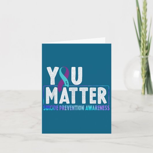 You - Suicide Prevention Teal Purple Awareness Rib カード (正面)