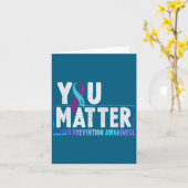 You - Suicide Prevention Teal Purple Awareness Rib カード (黄色い花)