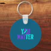 You - Suicide Prevention Teal Purple Awareness Rib キーホルダー (正面)