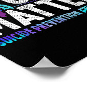 You - Suicide Prevention Teal Purple Awareness Rib ポスター (角)