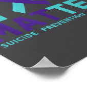 You - Suicide Prevention Teal Purple Awareness Rib ポスター (角)