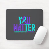 You - Suicide Prevention Teal Purple Awareness Rib マウスパッド (マウス)