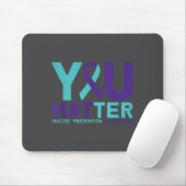 You - Suicide Prevention Teal Purple Awareness Rib マウスパッド (マウス)