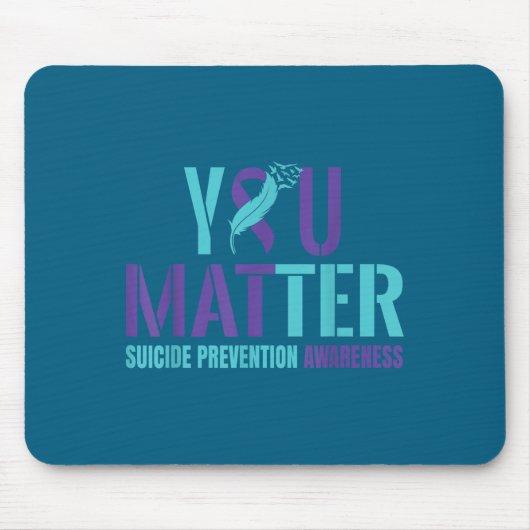You - Suicide Prevention Teal Purple Awareness Rib マウスパッド (正面)
