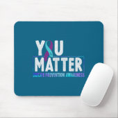 You - Suicide Prevention Teal Purple Awareness Rib マウスパッド (マウス)