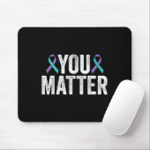 You - Suicide Prevention Teal Purple Awareness Rib マウスパッド (マウス)