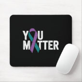 You - Suicide Prevention Teal Purple Awareness Rib マウスパッド (マウス)