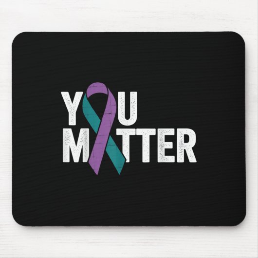You - Suicide Prevention Teal Purple Awareness Rib マウスパッド (正面)