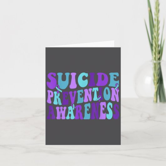 You Suicide Prevention Teal Purple Awareness Ribbo カード (正面)