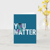 You Suicide Prevention Teal Purple Awareness Ribbo カード (黄色い花)