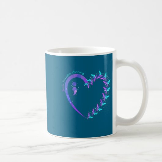 You Suicide Prevention Teal Purple Awareness Ribbo コーヒーマグカップ (右)