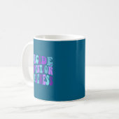 You Suicide Prevention Teal Purple Awareness Ribbo コーヒーマグカップ (正面左)