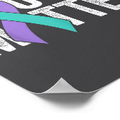 You Suicide Prevention Teal Purple Awareness Ribbo ポスター (角)