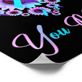 You Suicide Prevention Teal Purple Awareness Ribbo ポスター (角)