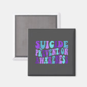 You Suicide Prevention Teal Purple Awareness Ribbo マグネット (正面/裏面)