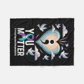 You Suicide Prevention Week Mental Health Awarenes フリースブランケット (正面(横))