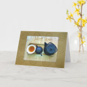 You Tea 恋しく思 Setting Still Life Photograph カード (黄色い花)