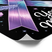 You Teal &amp; Purple Ribbon Suicide Prevention Aw ポスター (角)