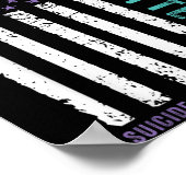 You Teal &amp; Purple Ribbon Suicide Prevention Aw ポスター (角)