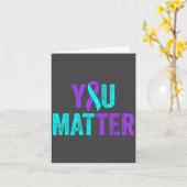 You Teal Purple Ribbon Suicide Prevention Awarenes カード (黄色い花)