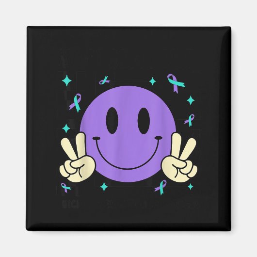 You Teal Purple Ribbon Suicide Prevention Awarenes マグネット (正面)