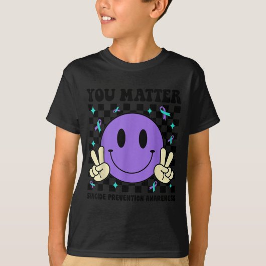 You Teal Purple Ribbon Suicide Prevention Awarenes Tシャツ (正面)