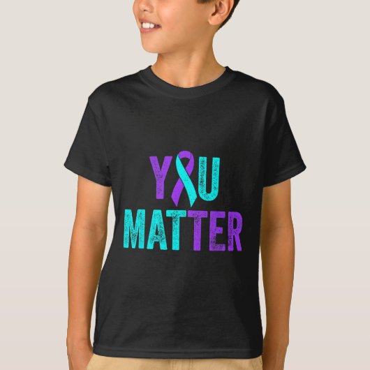 You Teal Purple Ribbon Suicide Prevention Awarenes Tシャツ (正面)