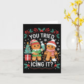 You Tried Icing It_ Gingerbread Christmas Design  カード (黄色い花)