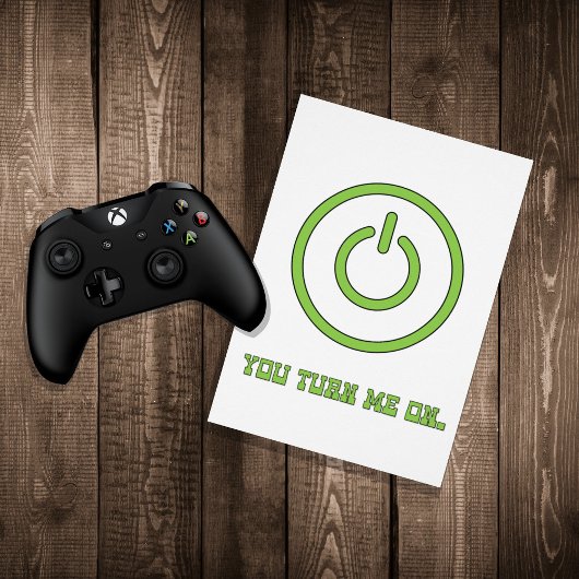 You turn me on video Gamer Valentine's Day Card シーズンカード