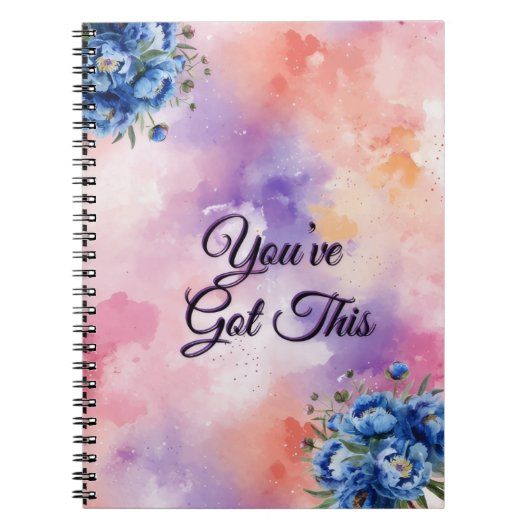 You’ve Got This – Motivational Floral Notebook ノートブック (正面)