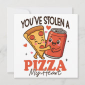 You’ve Stolen a Pizza My Heart Flat Holiday Card シーズンカード (正面)