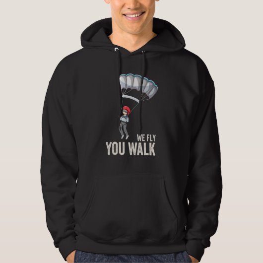 you walk we fly Paragliding graphic パーカ (正面)