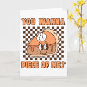 You Wanna Piece Of Me Groovy Pumpkin Pie Funny Tha カード (黄色い花)