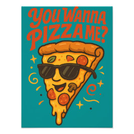 You Wanna Pizza Me Funny Retro Design フォトプリント