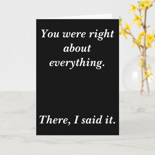 You were right カード (黄色い花)