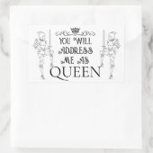 You Will Address Me As ‘QUEEN’ 長方形シール (バッグ)