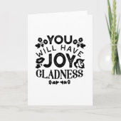 You Will Have Joy and Gladness Inspirational Quote カード (正面)