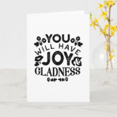 You Will Have Joy and Gladness Inspirational Quote カード (黄色い花)