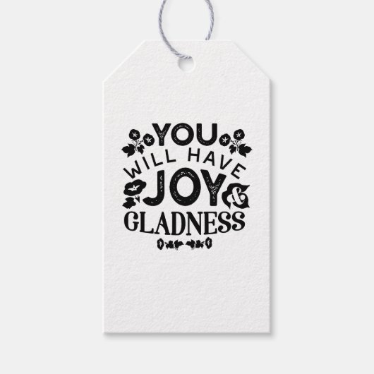 You Will Have Joy and Gladness Inspirational Quote ギフトタグ (正面)