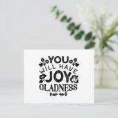You Will Have Joy and Gladness Inspirational Quote シーズンポストカード (スタンド正面)