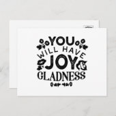 You Will Have Joy and Gladness Inspirational Quote シーズンポストカード (正面/裏面)